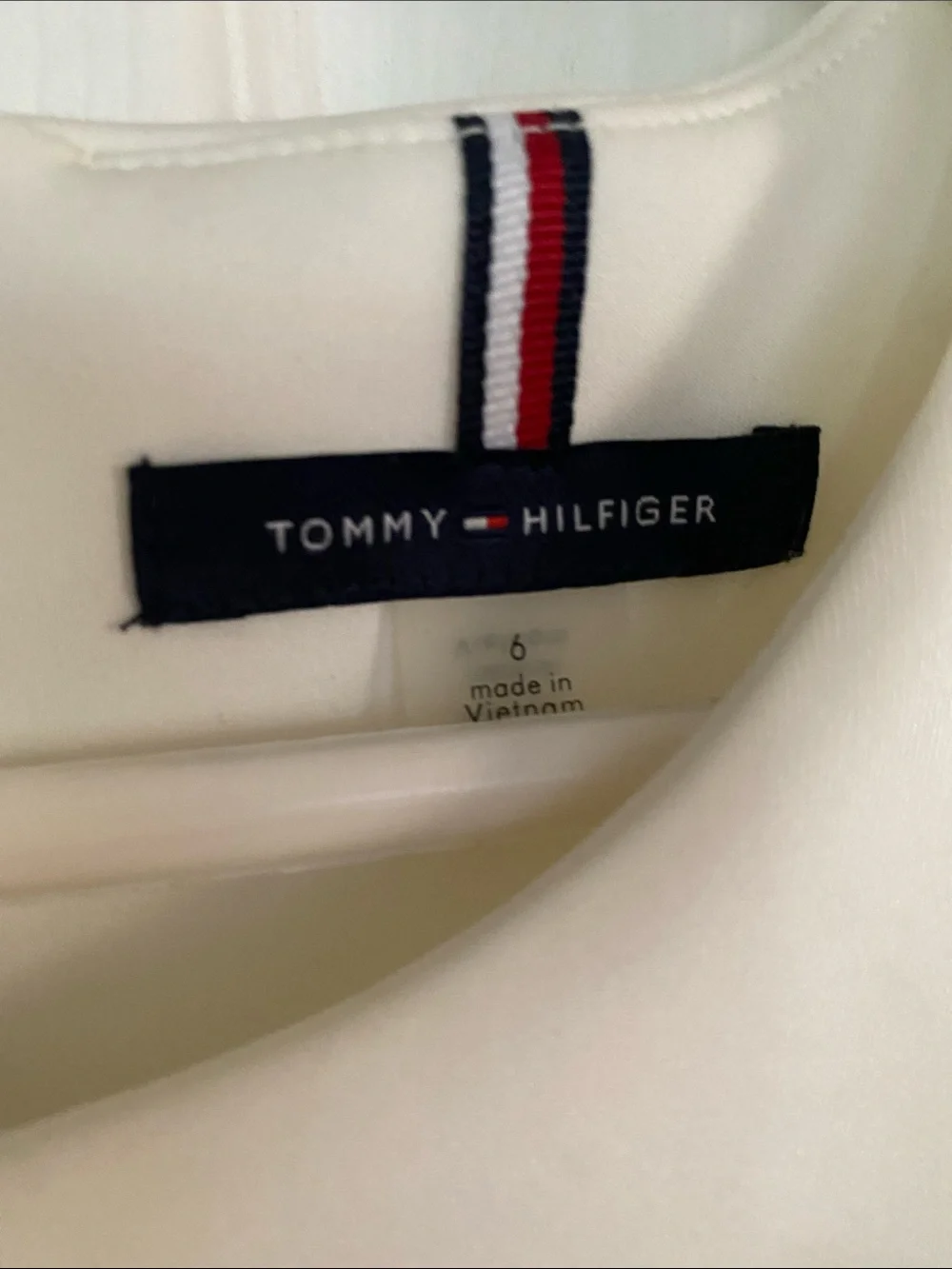 Tommy Hilfiger Navy and White Asymmetric